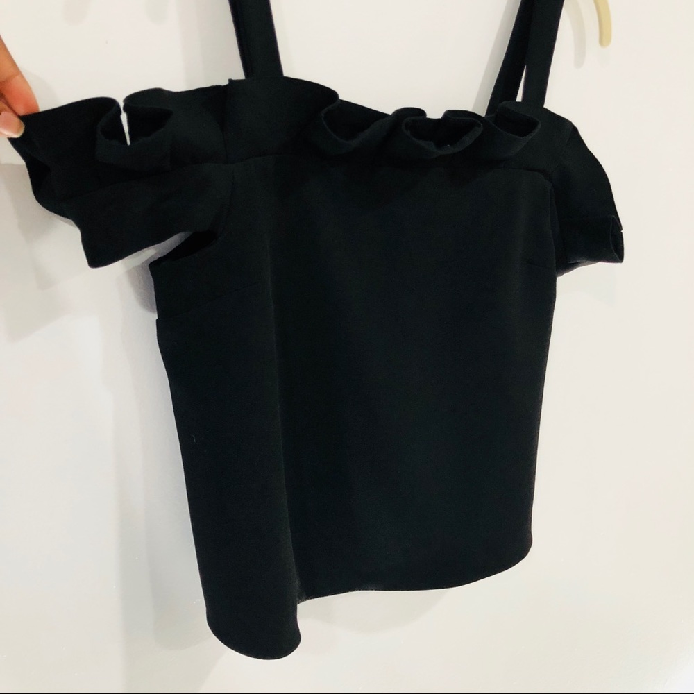 CLOSET CLOSING • Black Ruffle Top - Picture 5 of 5